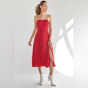 Bella Heart Print Midi Dress